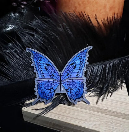 Galaxy Butterfly with Gothic Cathedral Design:2.5 inch Sticker for Laptop, Waterbottle, Phone