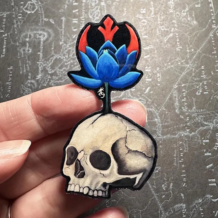 Resistance Art Vinyl Sticker, Flower from Skull Design Decal