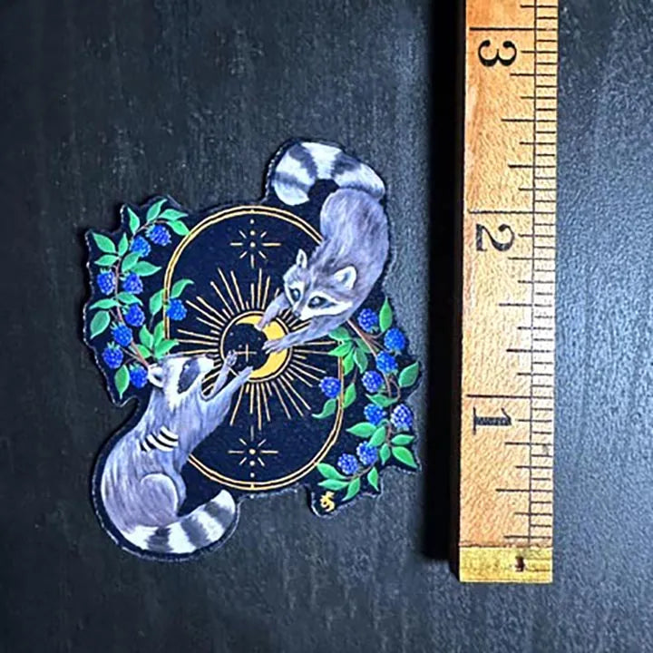 Raccoon Art Vinyl Sticker: Gothic Wildlife, Dark Cottagecore Decor - Original Hand Painted Art