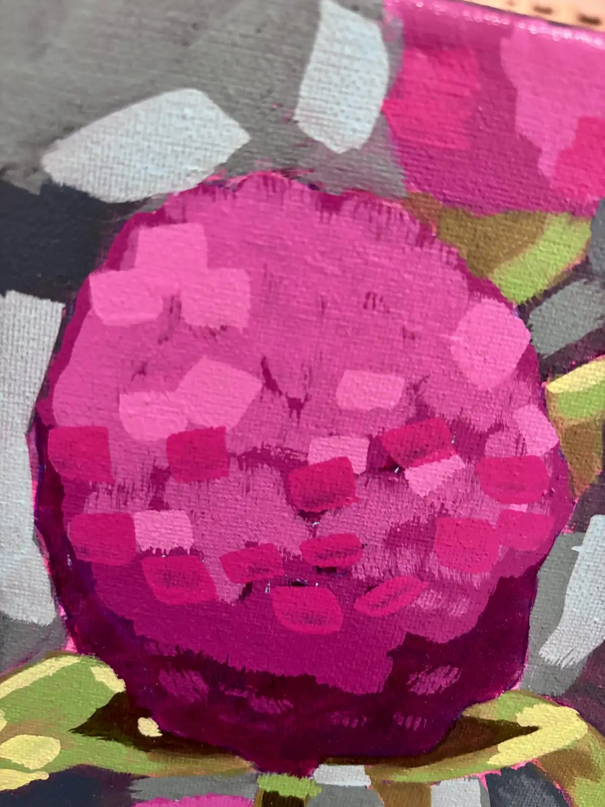 Original Pink Peony Painting, Modern Floral Art, 11x14 Canvas