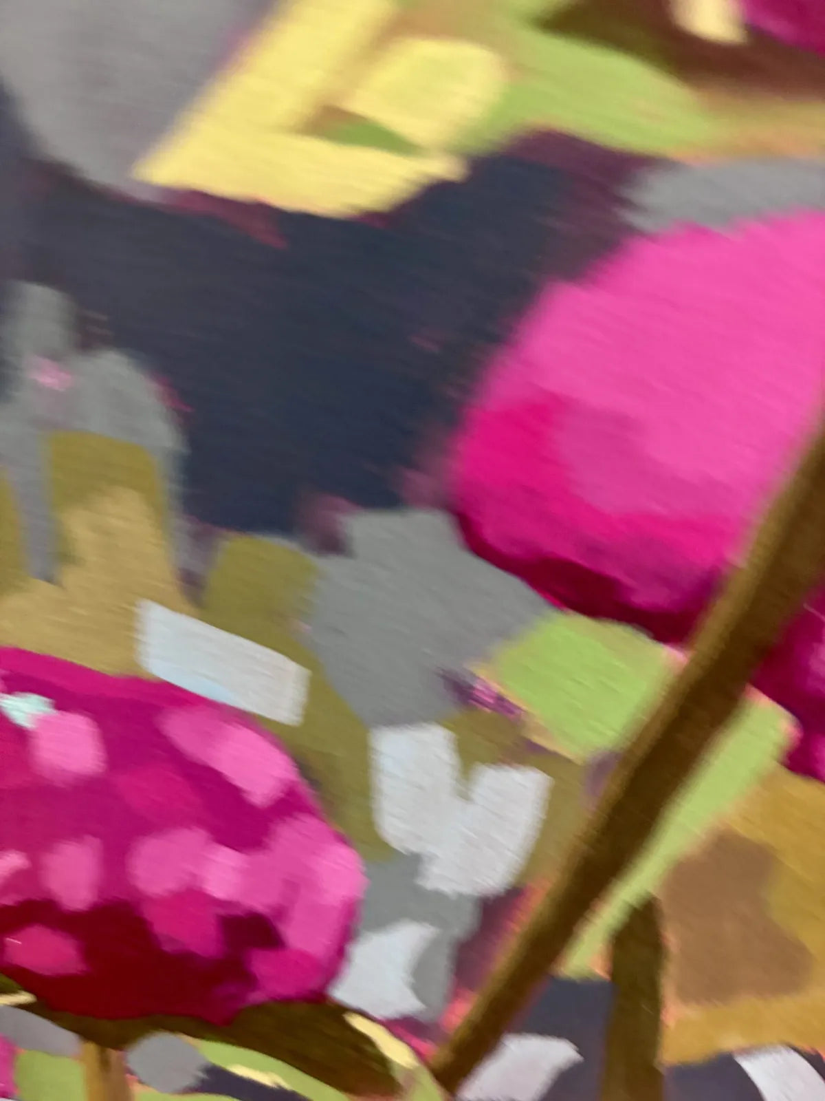 Original Pink Peony Painting, Modern Floral Art, 11x14 Canvas