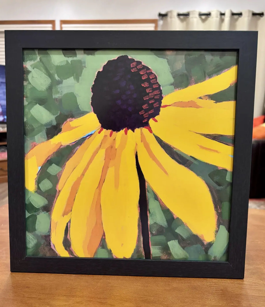 Black Eyed Susan Art Print, Glossy Floral Wall Decor, Cottagecore Garden Art