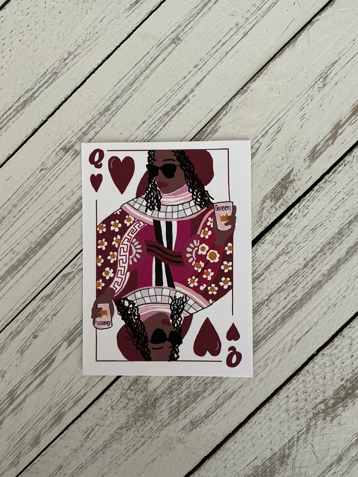 Black Queen of Hearts Sticker | Empowerment Vinyl Sticker | Black Girl Magic | Bossy Scribes