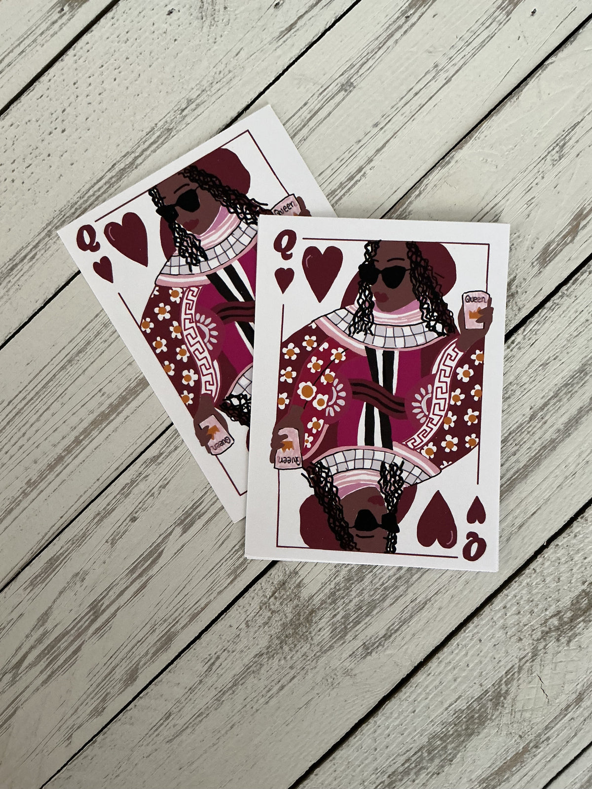 Black Queen of Hearts Sticker | Empowerment Vinyl Sticker | Black Girl Magic | Bossy Scribes