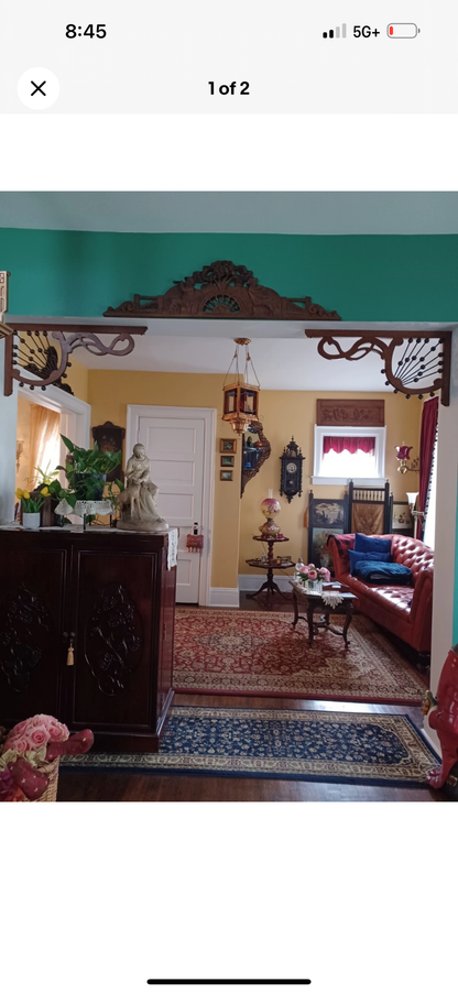 Art Nouveau Victorian Corner Fan Set