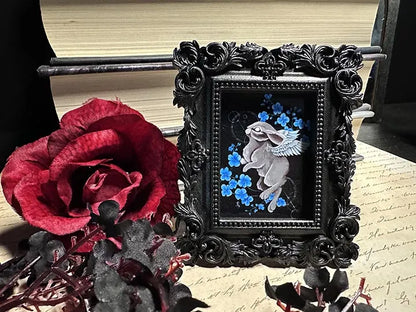 Mini Victorian Framed Angel Bunny Original Artwork