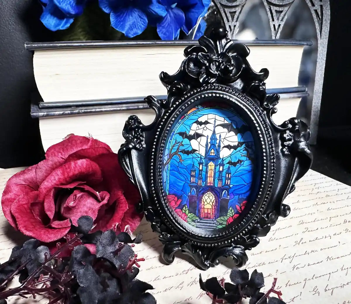 Mini Victorian Frame with Original Stained Glass Artwork