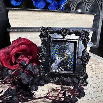 Mini Victorian Framed Raccoon Original Artwork