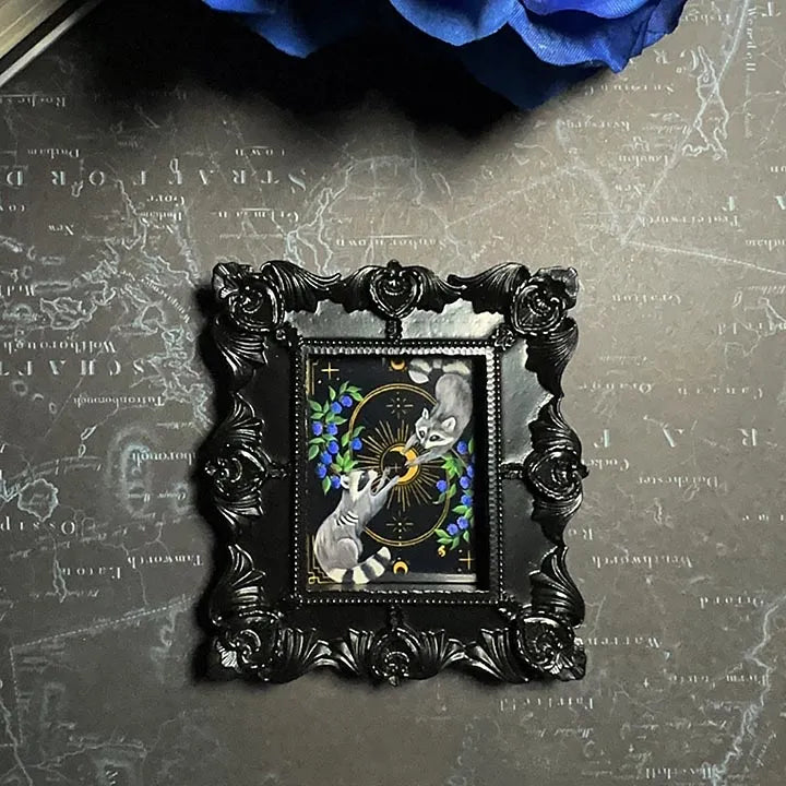 Mini Victorian Framed Raccoon Original Artwork