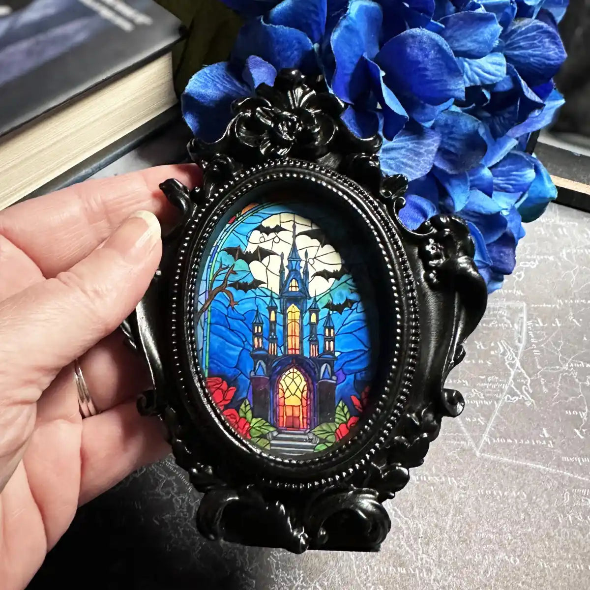 Mini Victorian Frame with Original Stained Glass Artwork