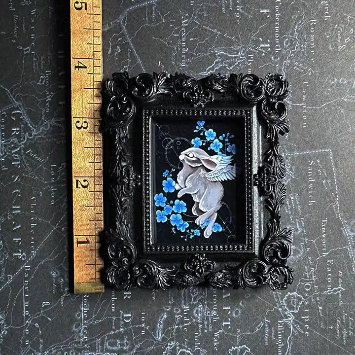 Mini Victorian Framed Angel Bunny Original Artwork