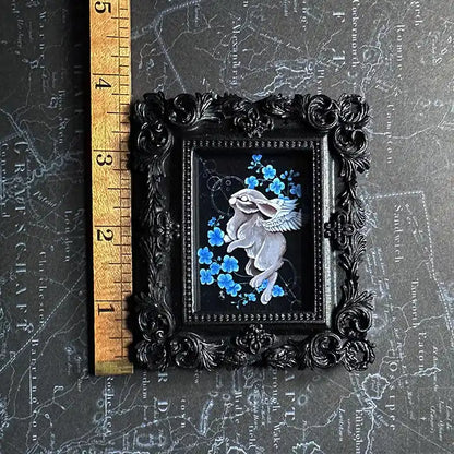 Mini Victorian Framed Angel Bunny Original Artwork