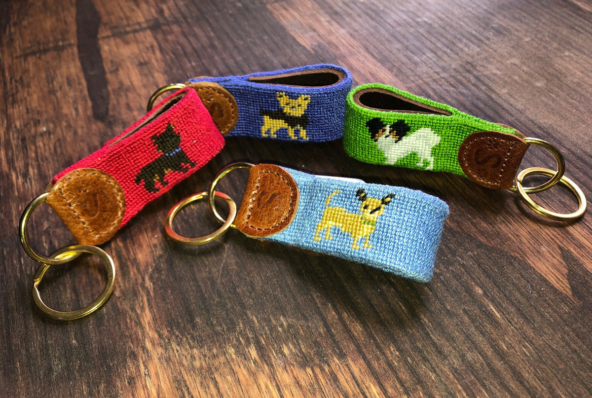 Sabyloo Needlepoint Dog Keyrings