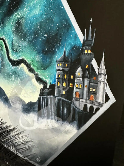 Whimsical Wizard Artwork, Original Dark Fantasy Painting