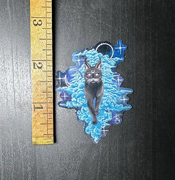 Celestial Black Cat Baphomet Sticker