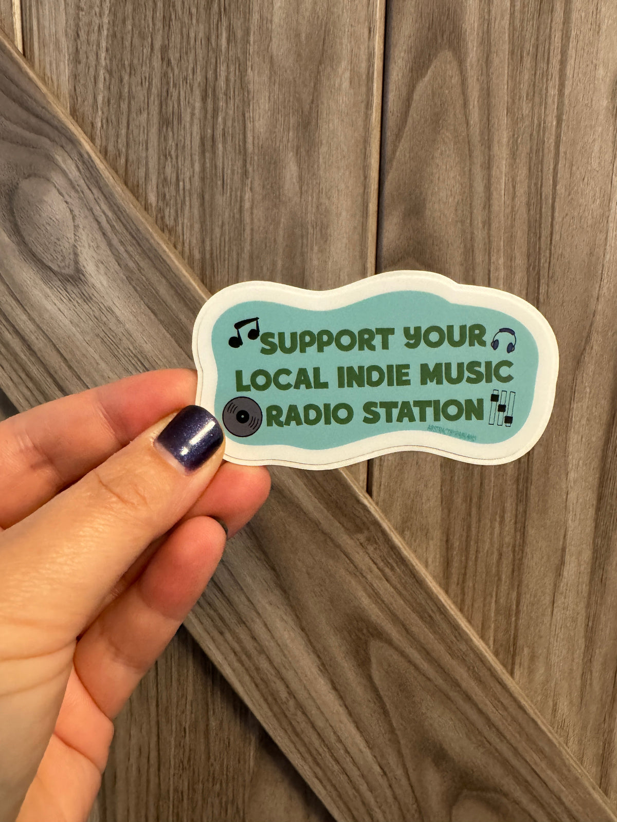 Support Your Local Indie Radio Station Vinyl Sticker