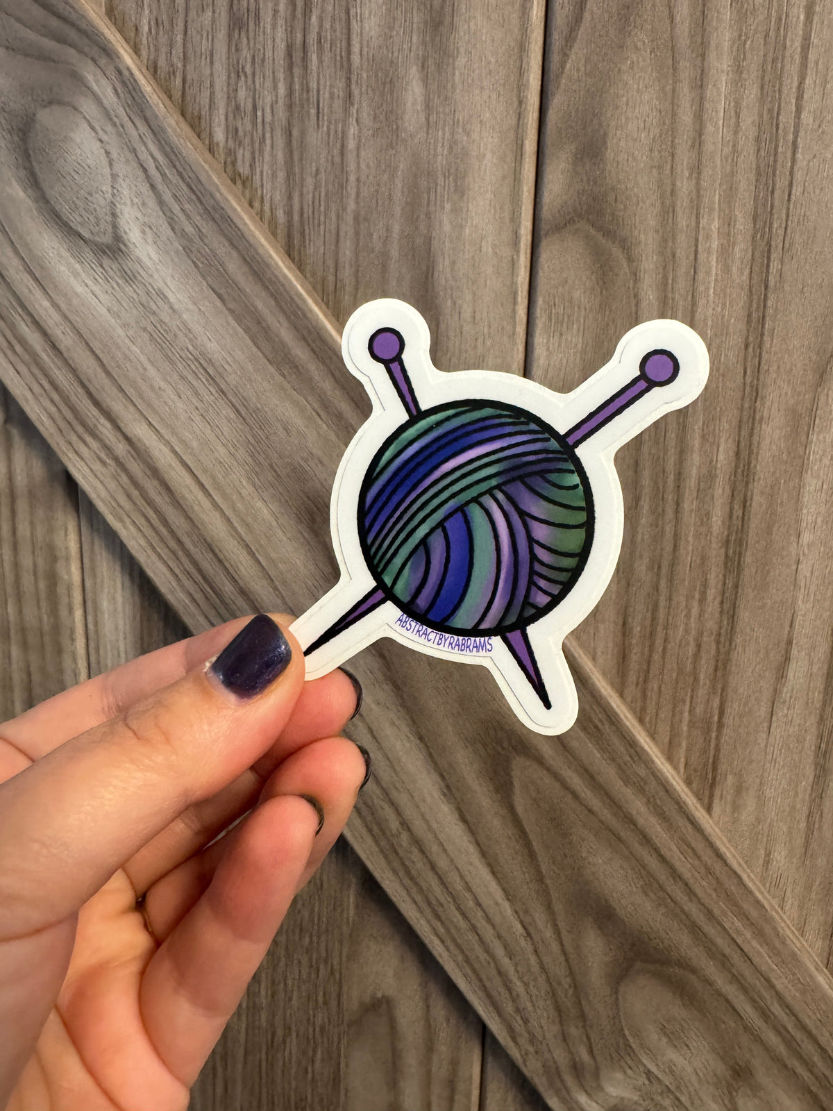 Hand Drawn Ball of Yarn Vinyl Sticker