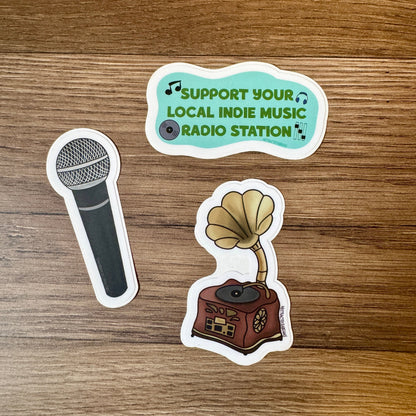 Support Your Local Indie Radio Station Vinyl Sticker