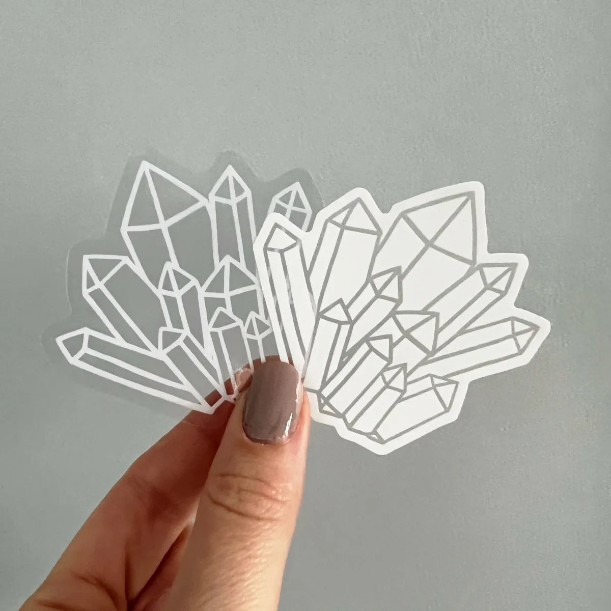 Transparent crystal cluster sticker