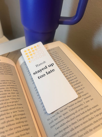 Stayed Up Too Late | Bookish Bookmark Set | Funny Acrylic Bookmarks for Readers (3-Pack)
