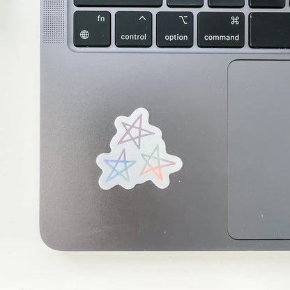 Holographic doodle star sticker