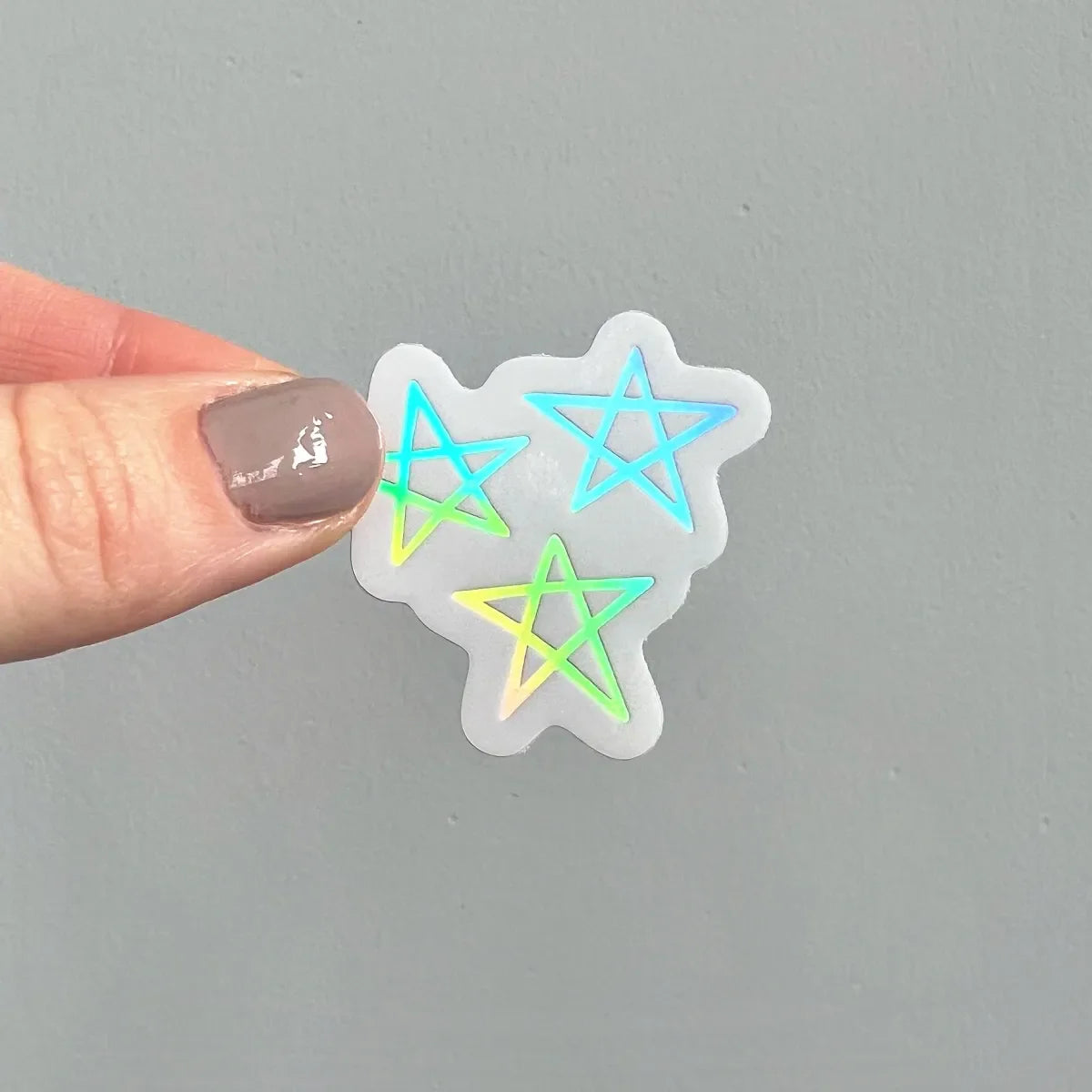 Holographic doodle star sticker