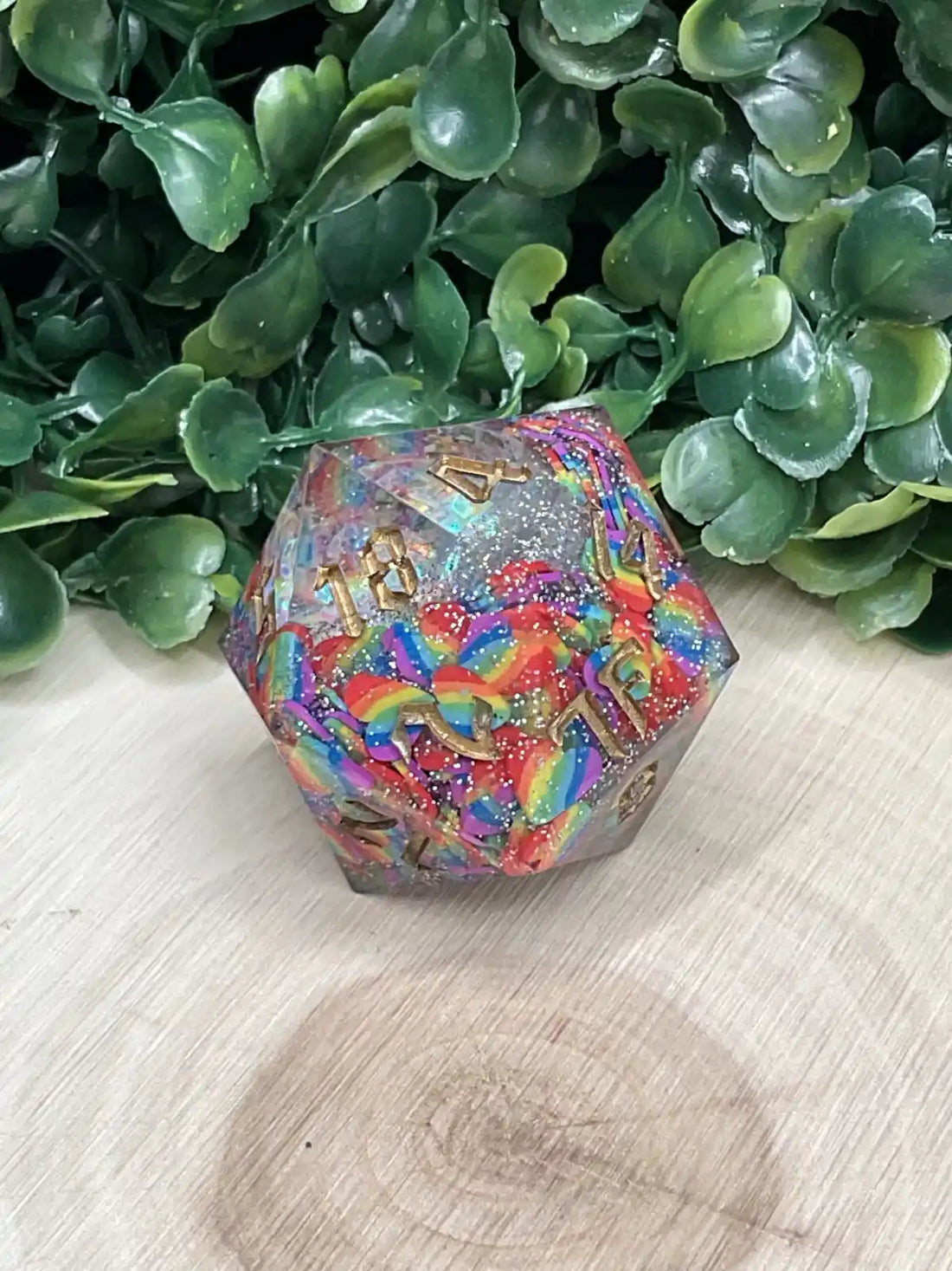 Handmade Resin 35mm D20-Pride by Timberforged