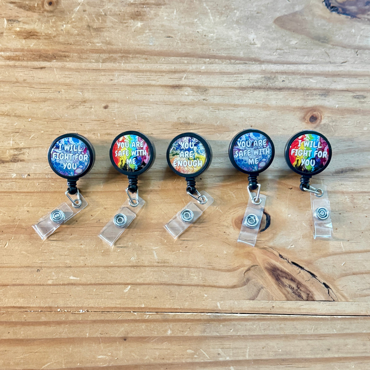 Rainbow You Are Enough Badge Reel