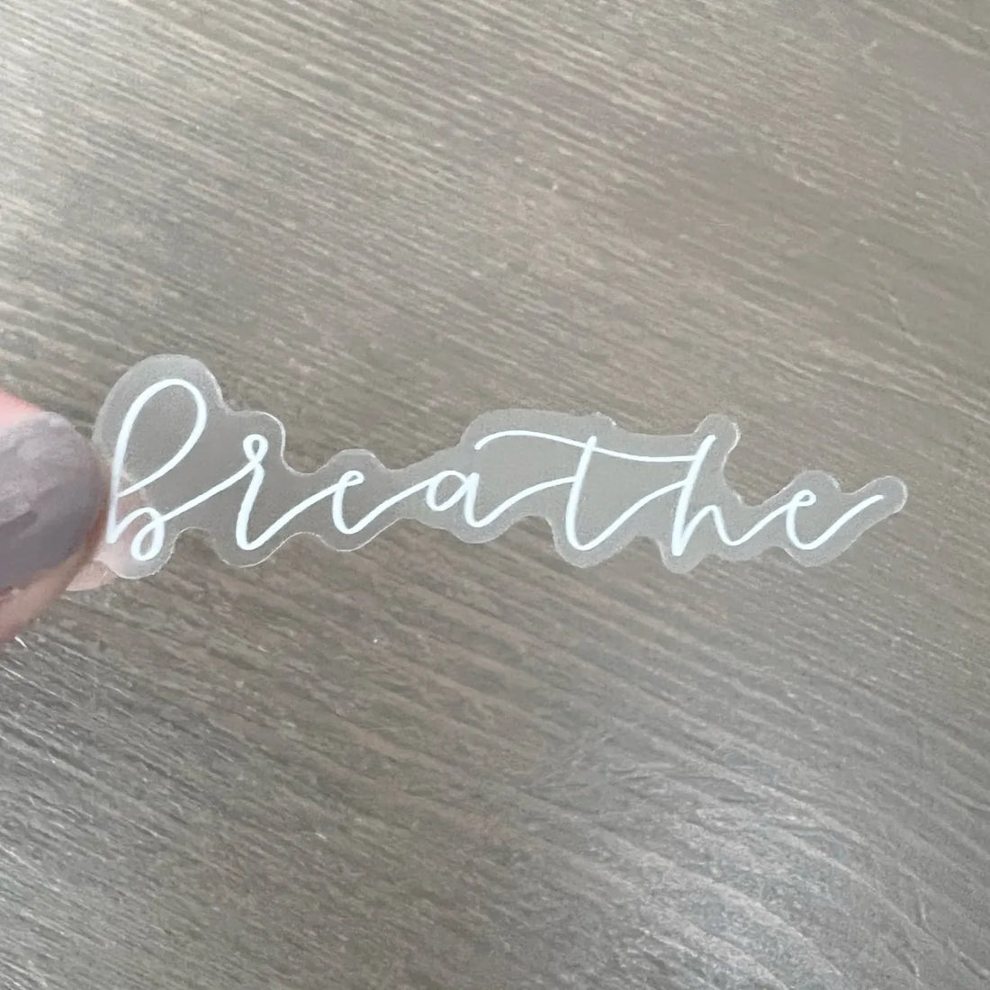Breathe white linework sticker