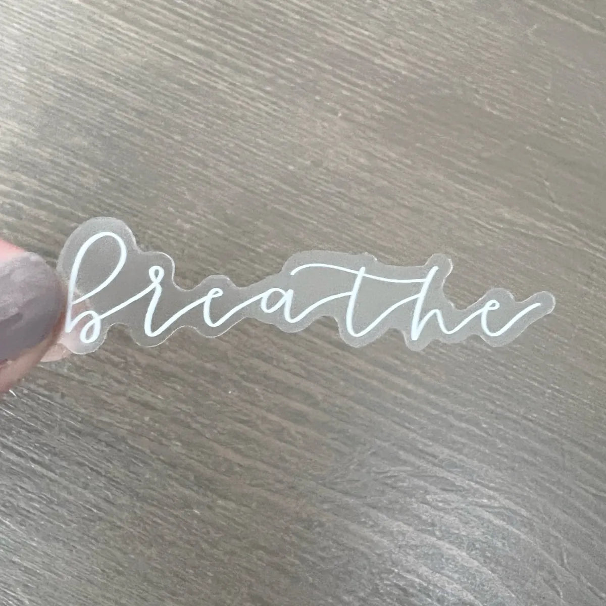 Breathe white linework sticker