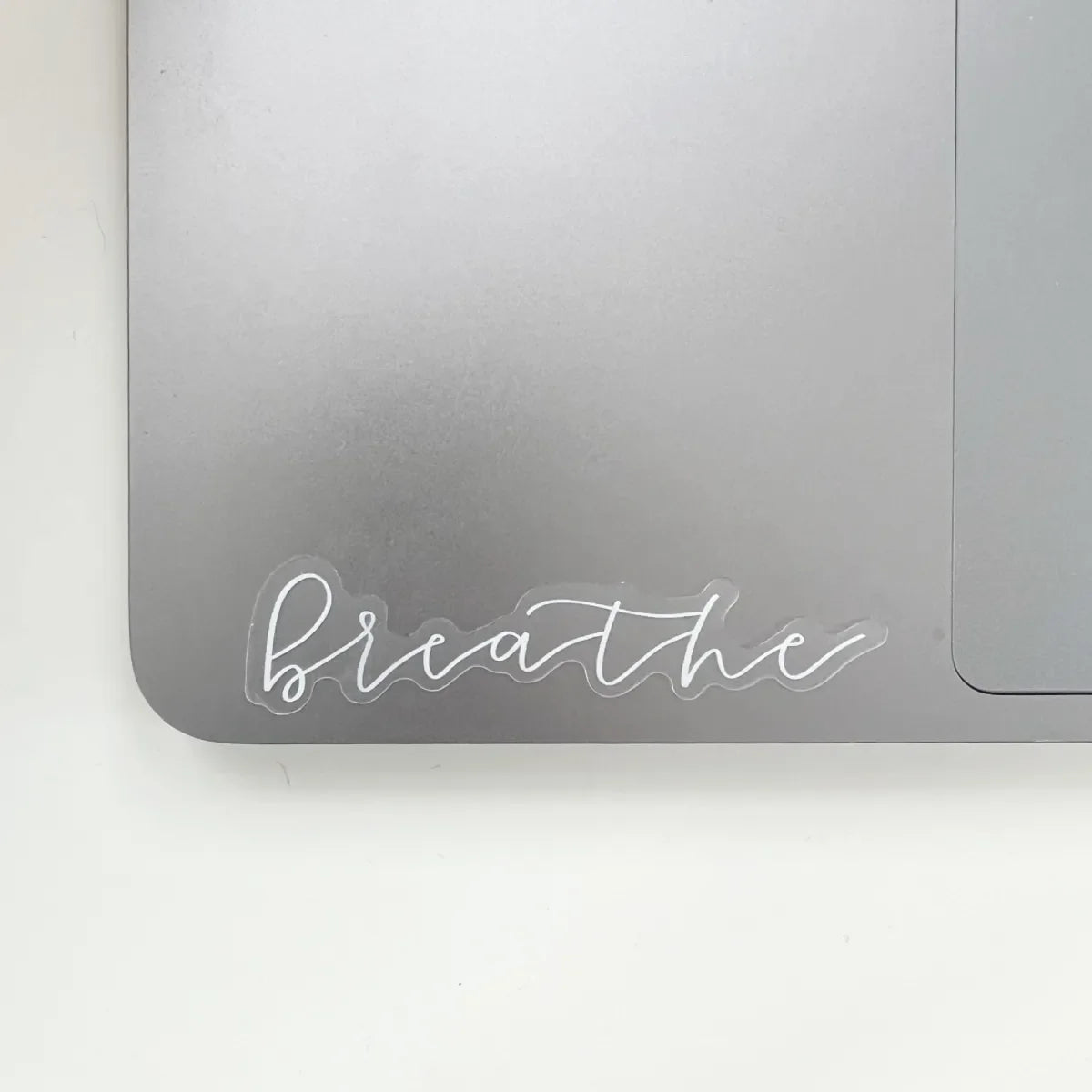 Breathe white linework sticker
