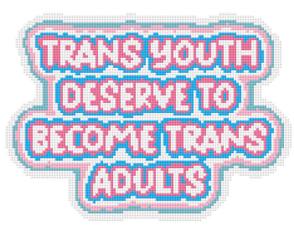 Trans Youth Deserve to Become Trans Adults Needlepoint Digital Chart