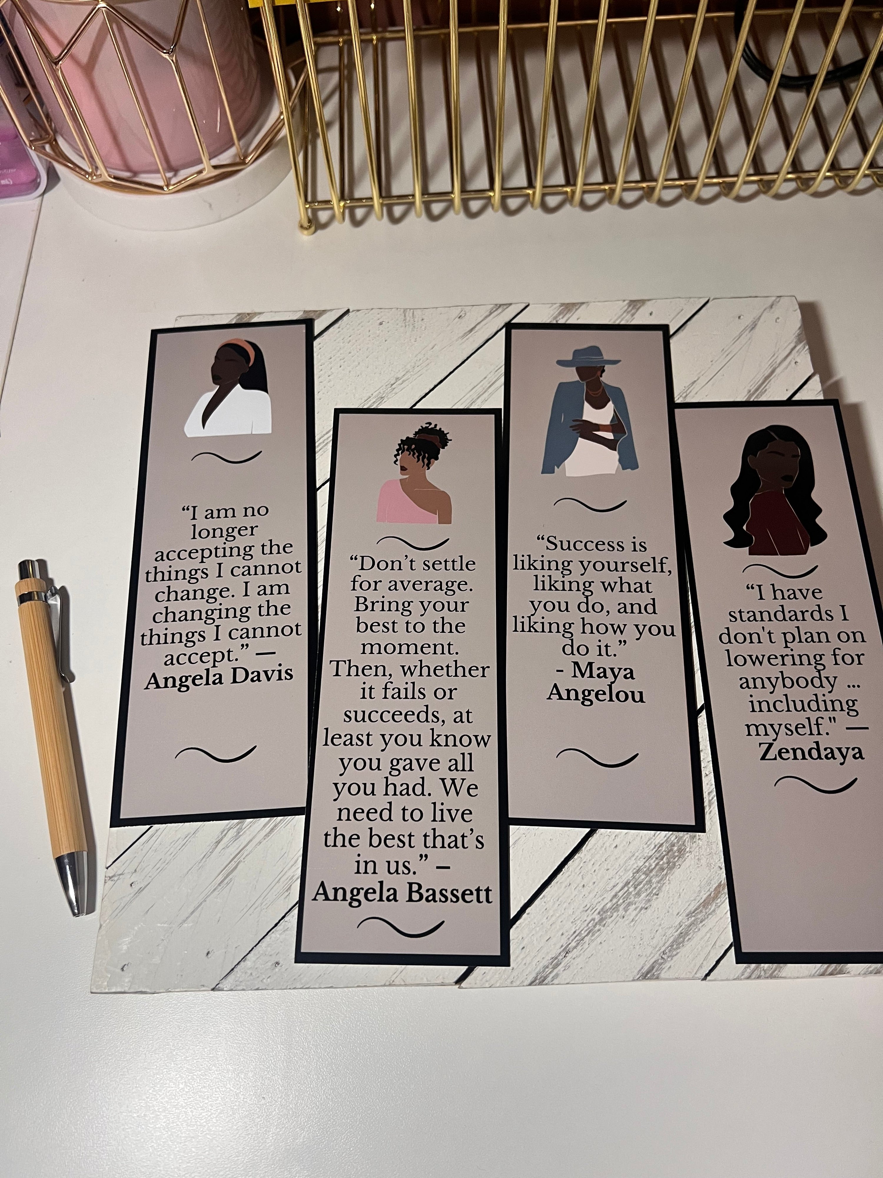 Black Women Quote Bookmarks | Inspirational Laminated Bookmarks | Empowerment Gift | Bossy Scribes