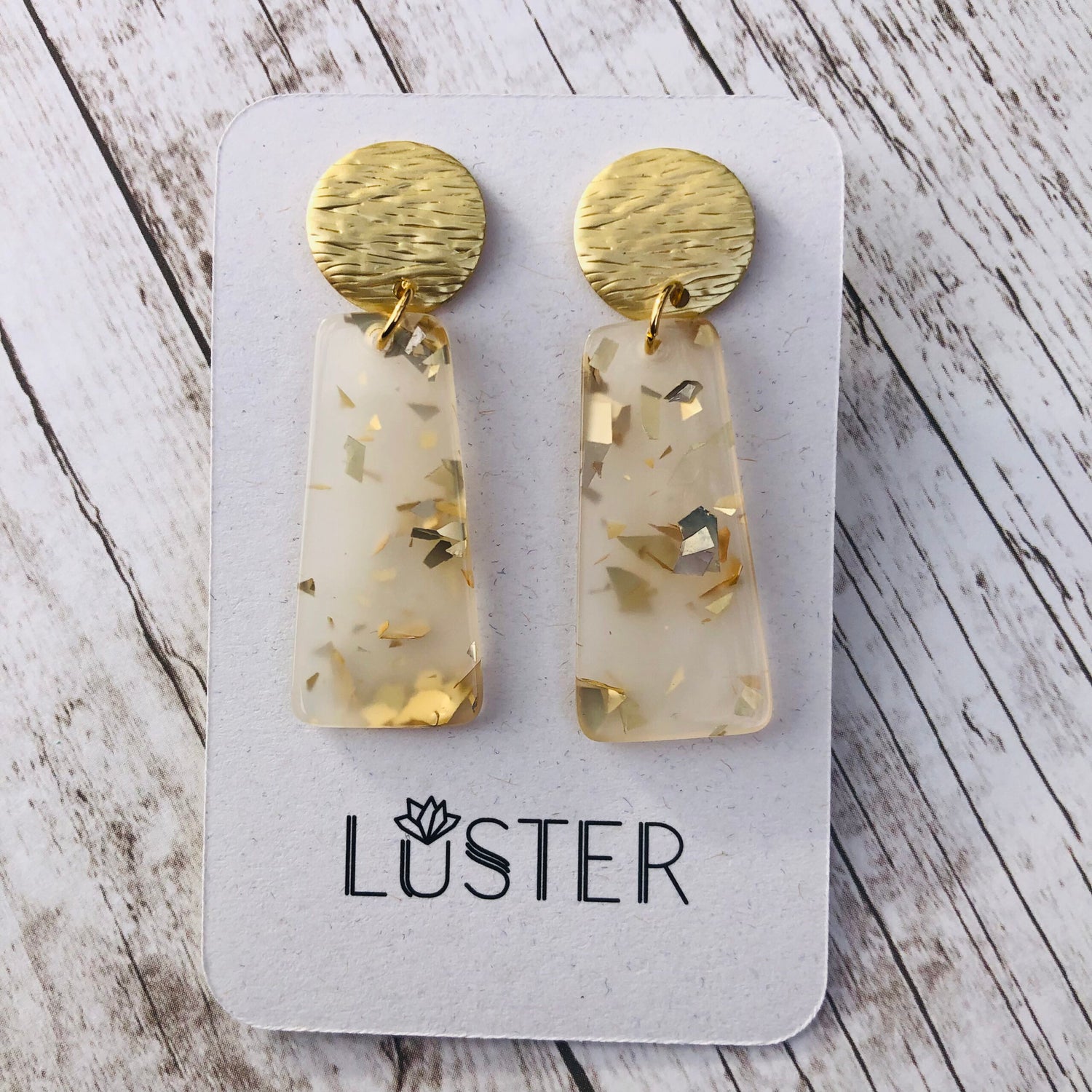 Gold Confetti Acrylic Earrings