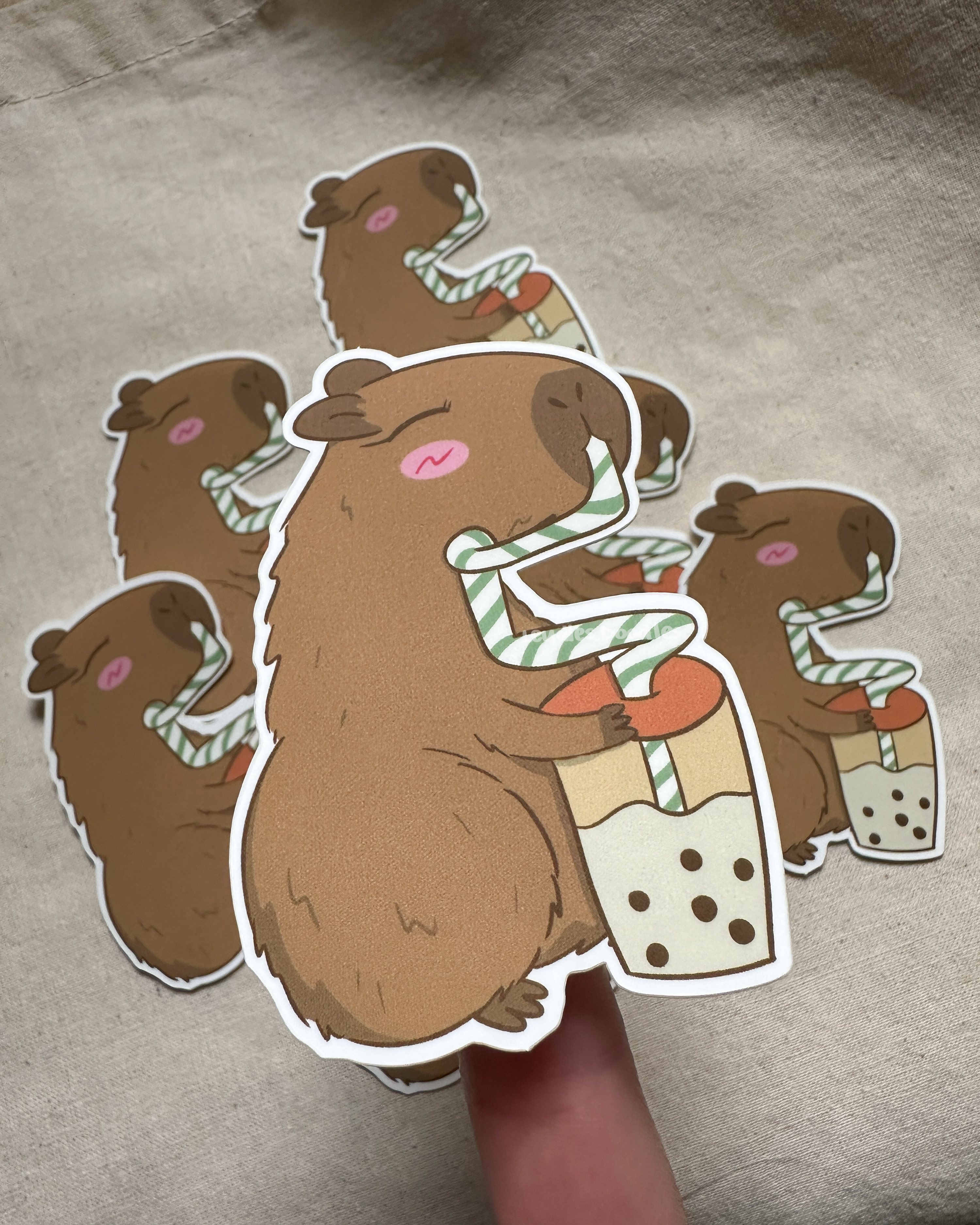 Capyboba - Capybara Boba Sticker (Matte)