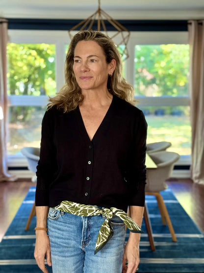 Olive Snake Peace Silk Square Scarf