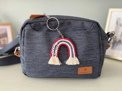 fuck ice fiber arts rainbow bag charm