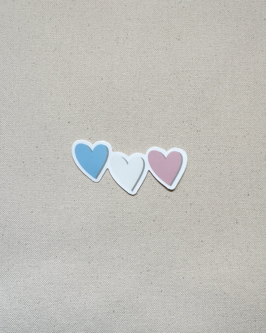 Transgender Subtle Pride Hearts Sticker (Matte)