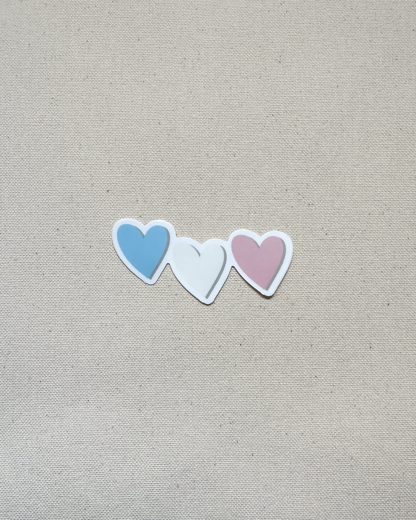Transgender Subtle Pride Hearts Sticker (Matte)