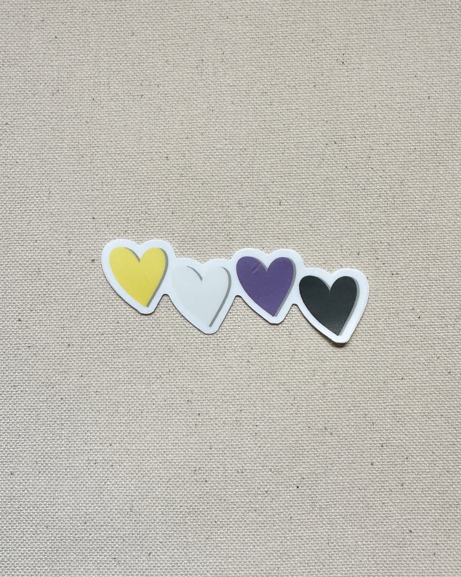 Nonbinary Subtle Pride Hearts Sticker (Matte)