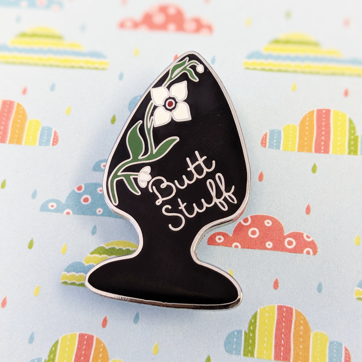 Butt Stuff hard enamel pin (black version)