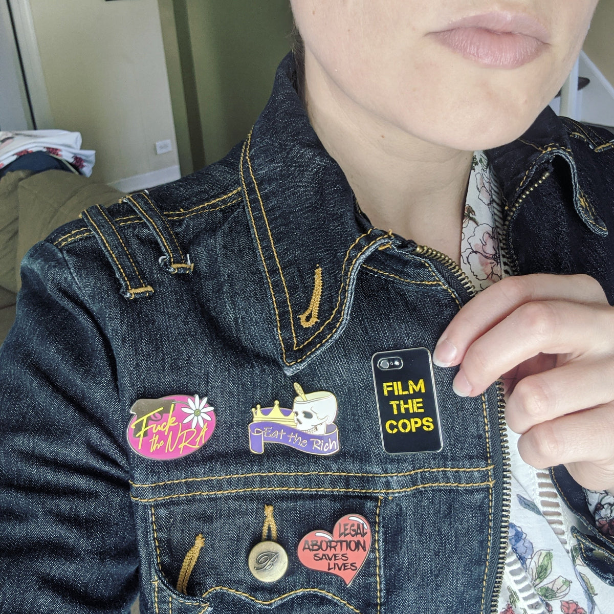 Fuck the NRA hard enamel pin benefiting March for Our Lives