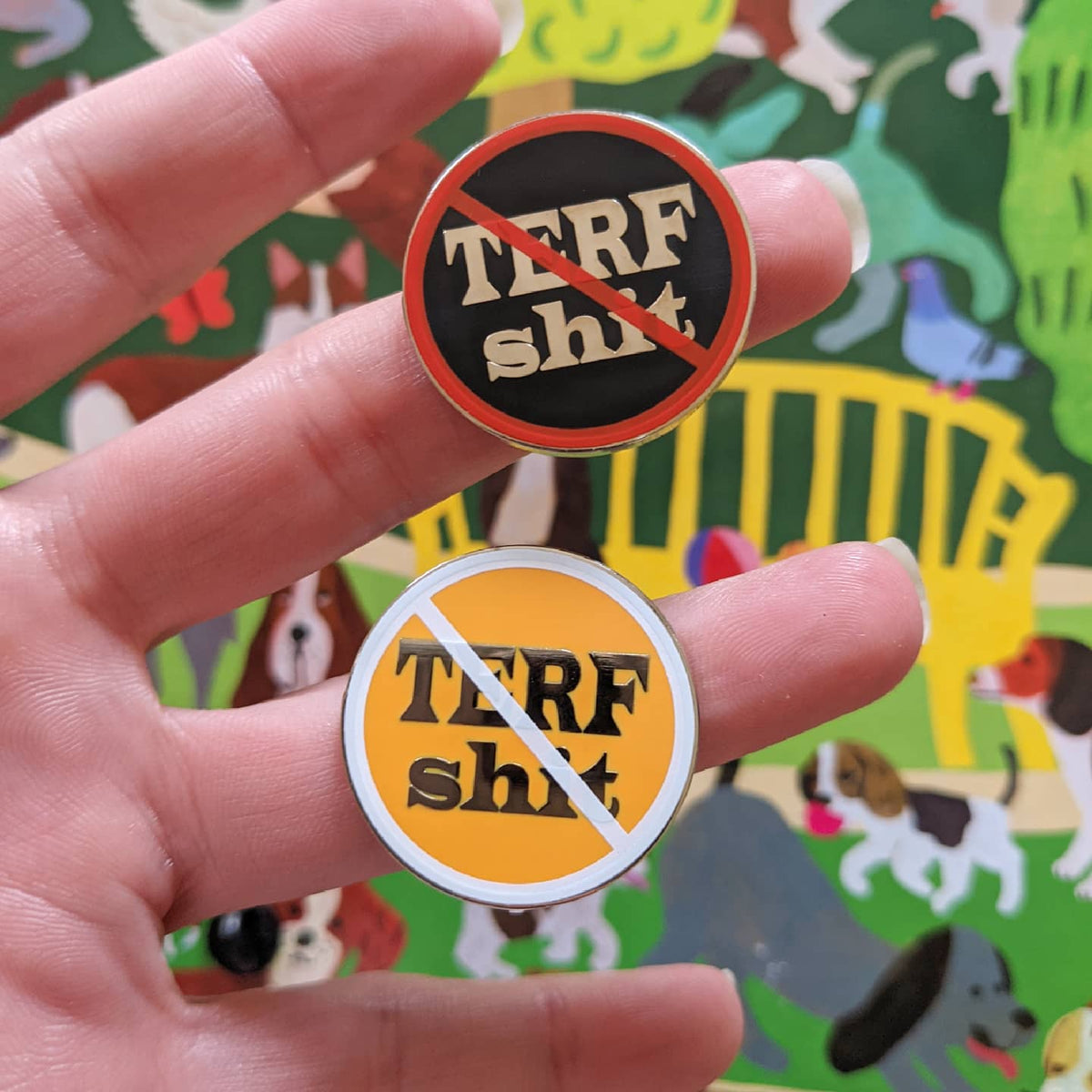 No TERF Shit hard enamel pin (black version)