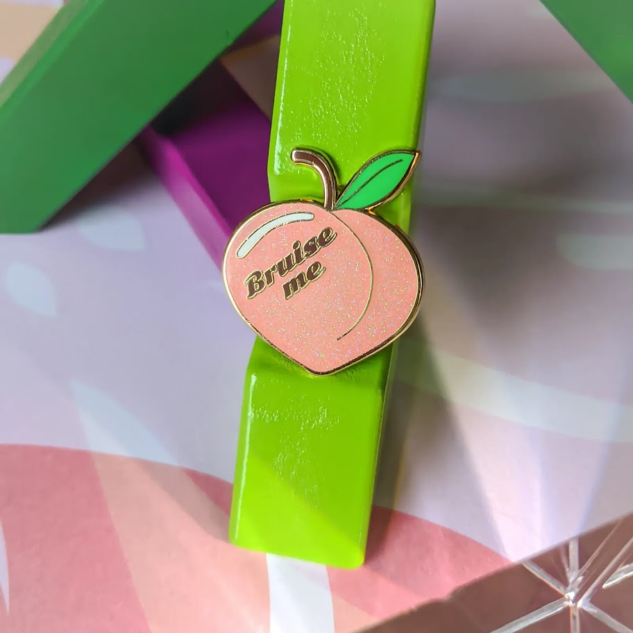Bruise Me hard enamel glitter pin
