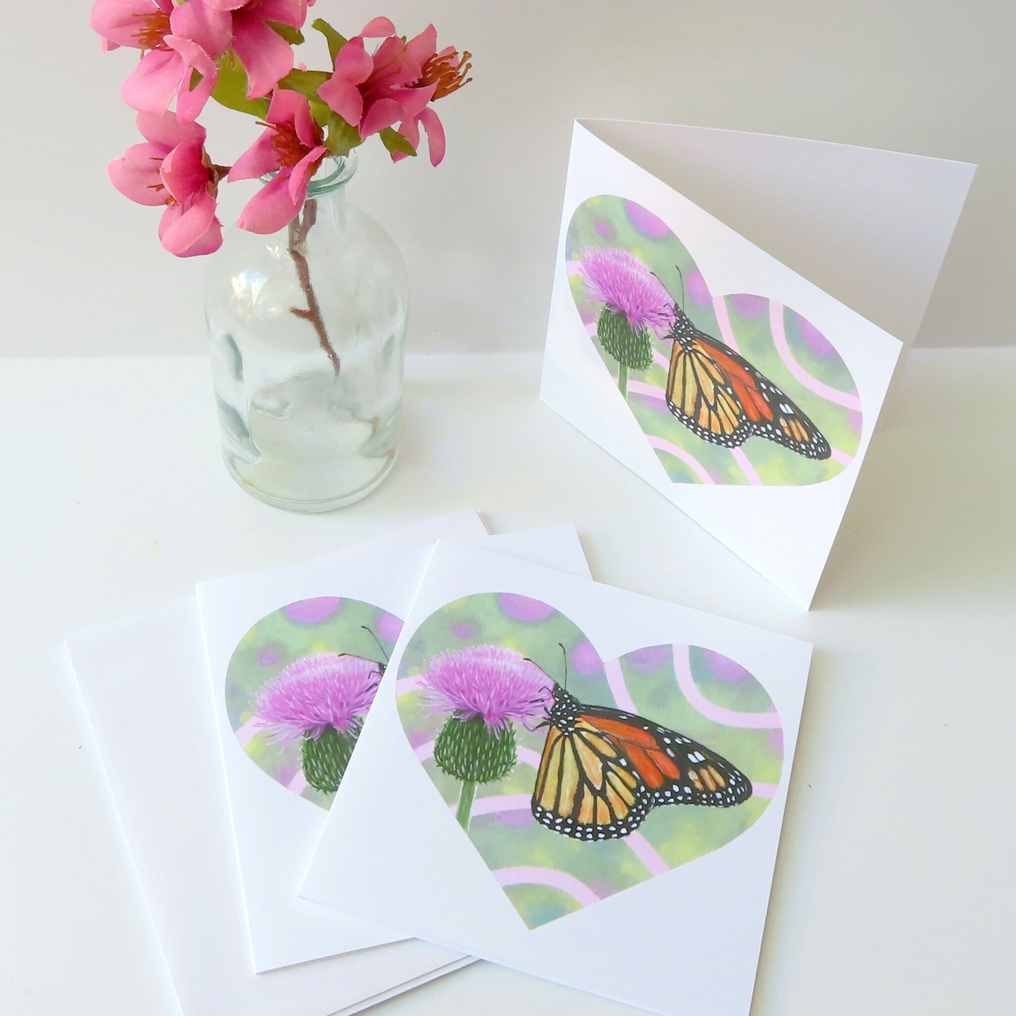 Monarch Butterfly Stationery Cards - 3 pack