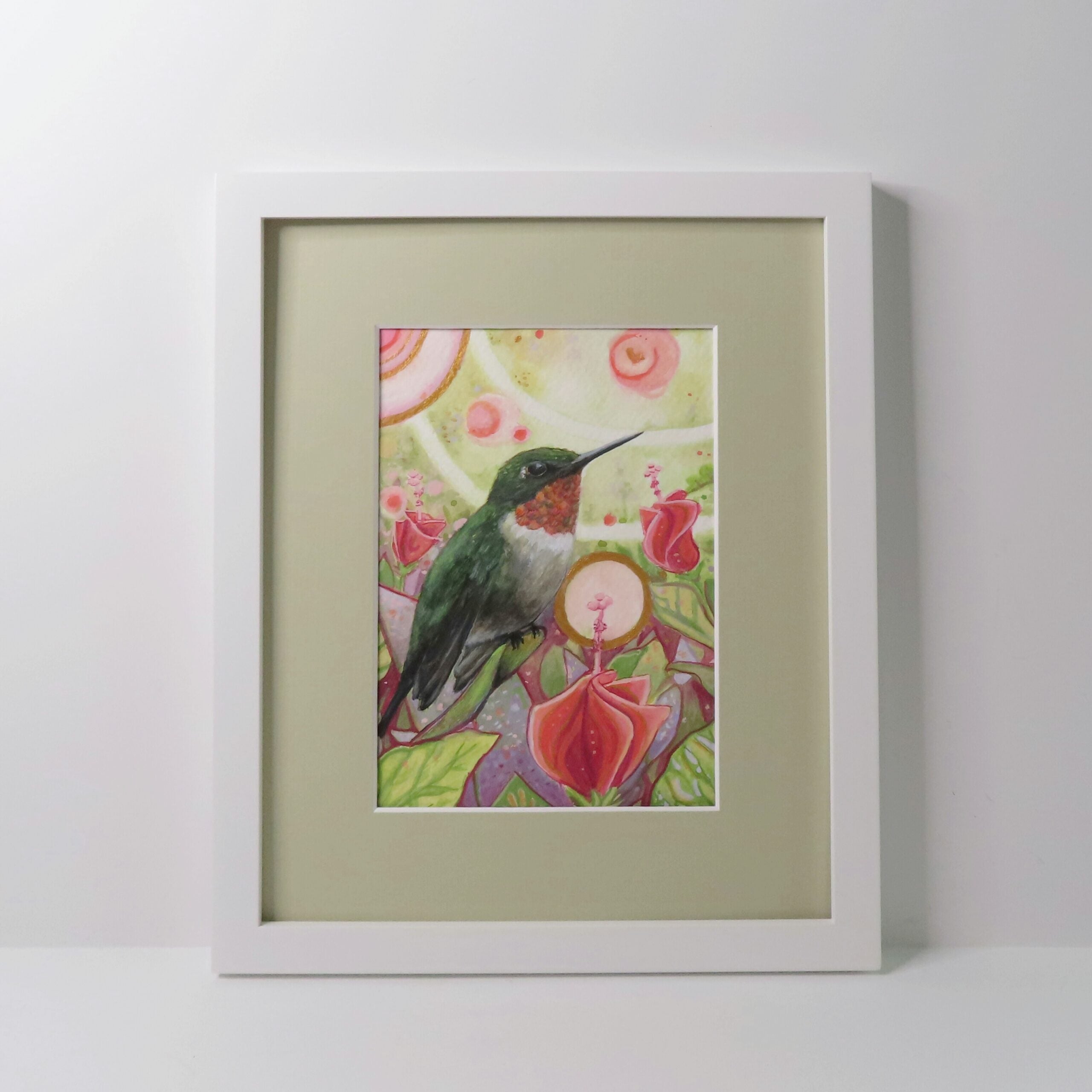 Ruby Throated Hummingbird - Original painting