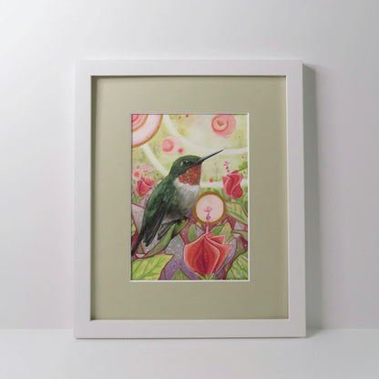 Ruby Throated Hummingbird - Original painting