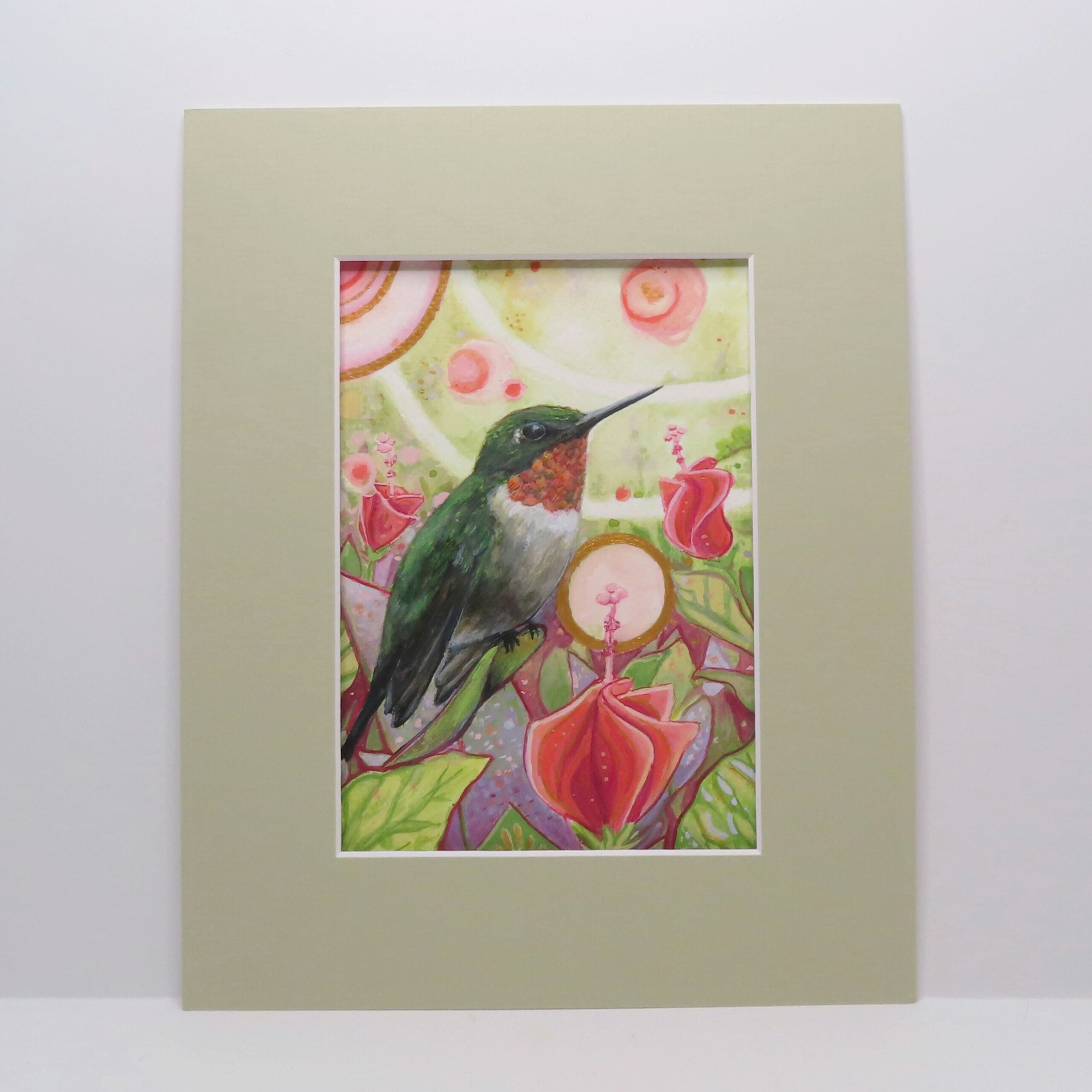 Ruby Throated Hummingbird - Original painting