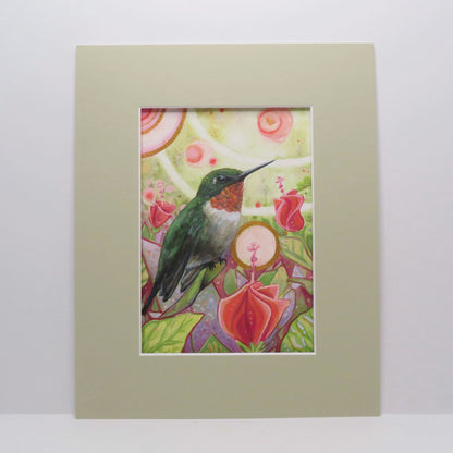 Ruby Throated Hummingbird - Original painting