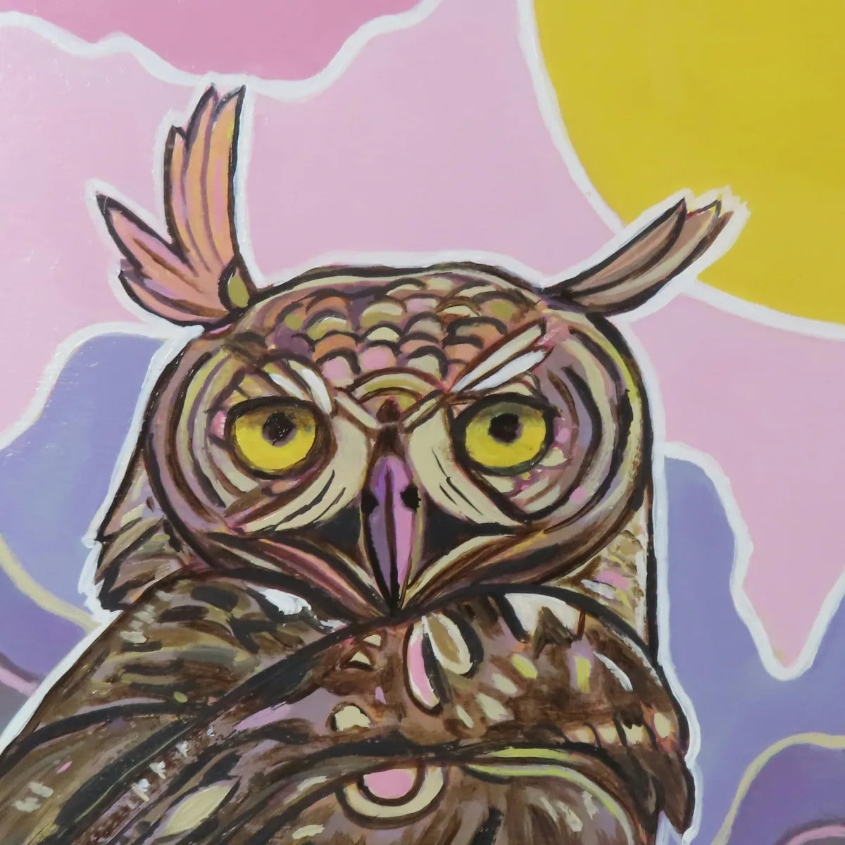 Great Horned Owl at Sunset - Original Painting